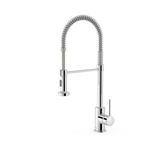 Grifo monomando con ducha extraíble con tipos de chorro para